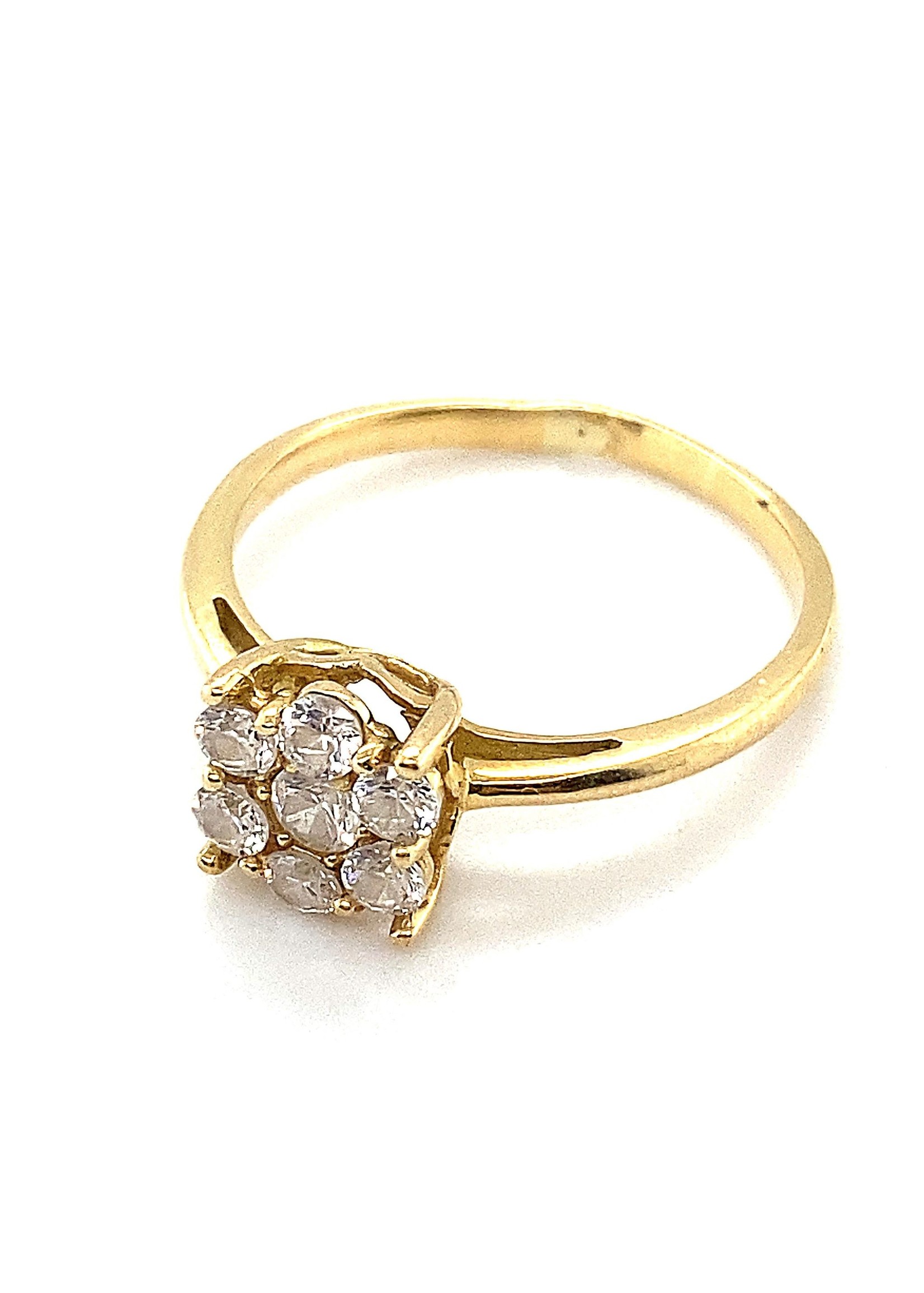 Vintage & Occasion Geelgouden ring met zirkonia 18k