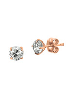 Cataleya jewels oorknoppen zirkonia 4 mm rosegoud