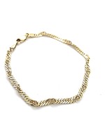 Geelgouden  14k fantasie armband - lengte 18 cm