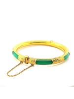 Vintage & Occasion Geelgouden 999,9 bangle met groen