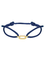 Cataleya jewels Cataleya jewels armband satijn brede schakel donkerblauw