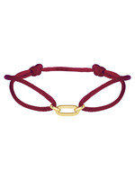 Cataleya jewels Cataleya jewels armband satijn brede schakel Bordeaux