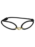 Cataleya jewels armband satijnkoord zwart met schakels 14k