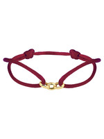 Cataleya jewels armband satijn koord kleine schakel rood 14k