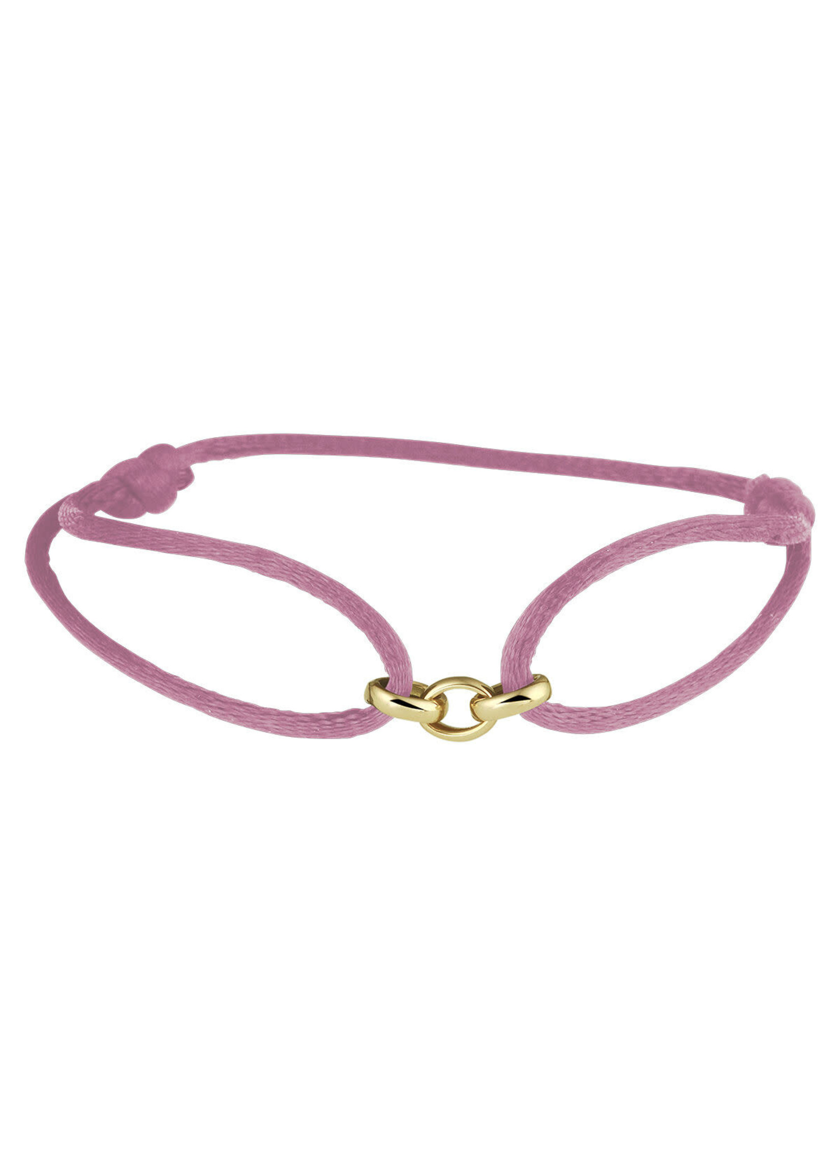 Cataleya jewels armband satijnkoord  roze kleine schakel