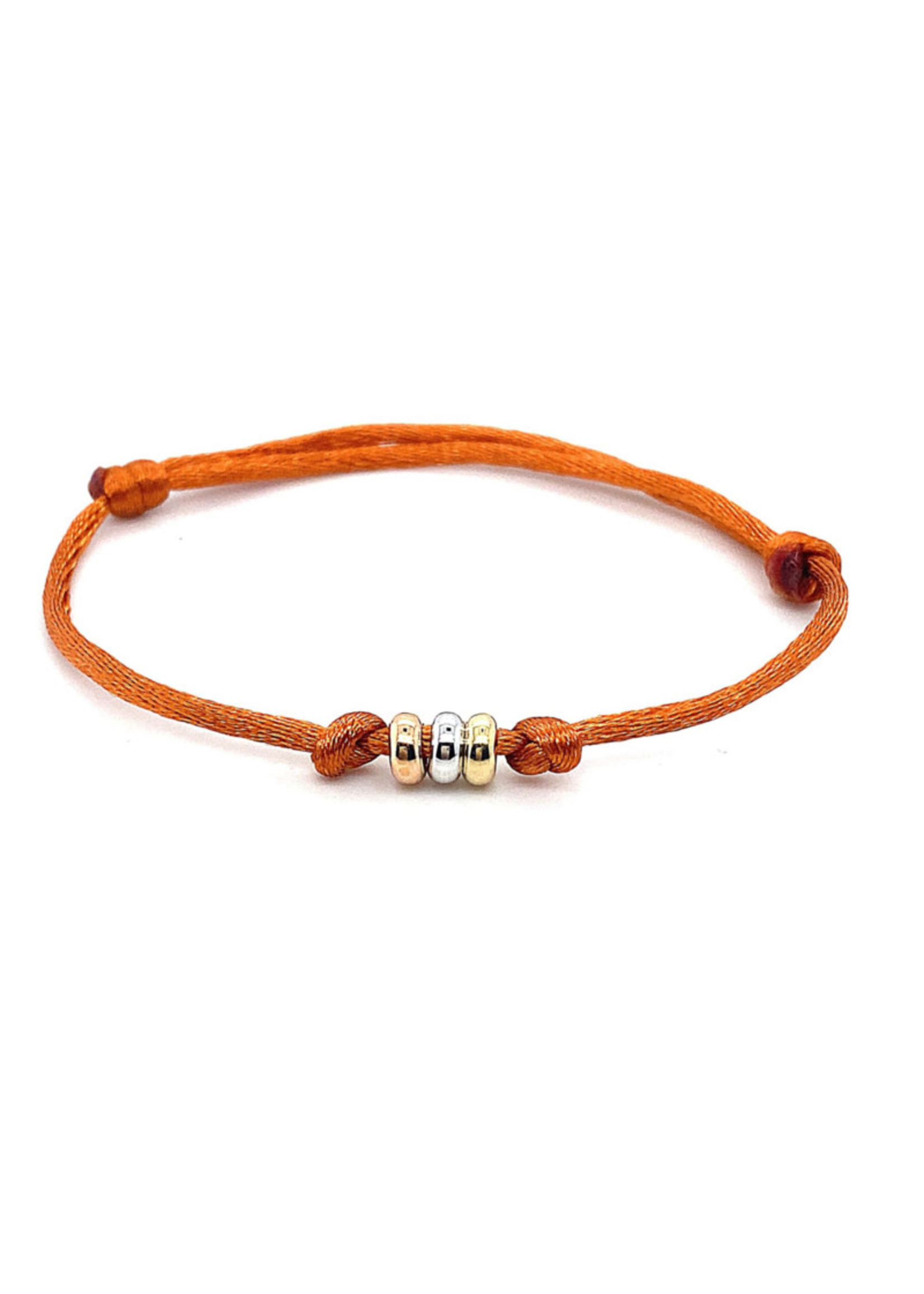 Cataleya jewels Armband Satijn tricolor oranje