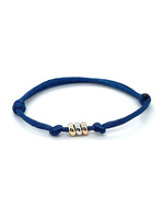 Cataleya jewels Armband Satijn tricolor 14 k goud kleur koord blauw