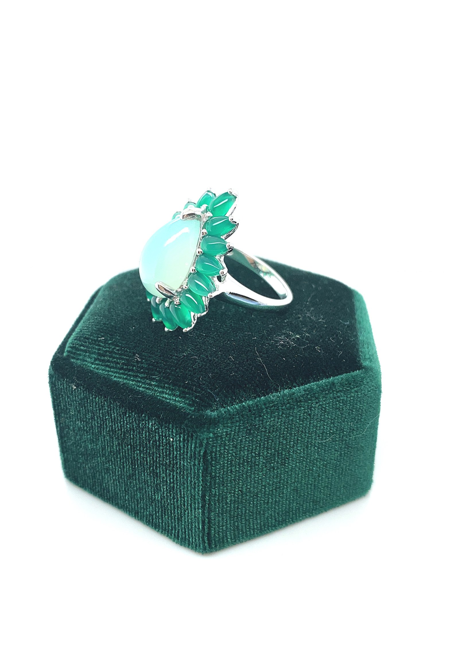 Vintage & Occasion zilveren ring chalcedoon aventurijn