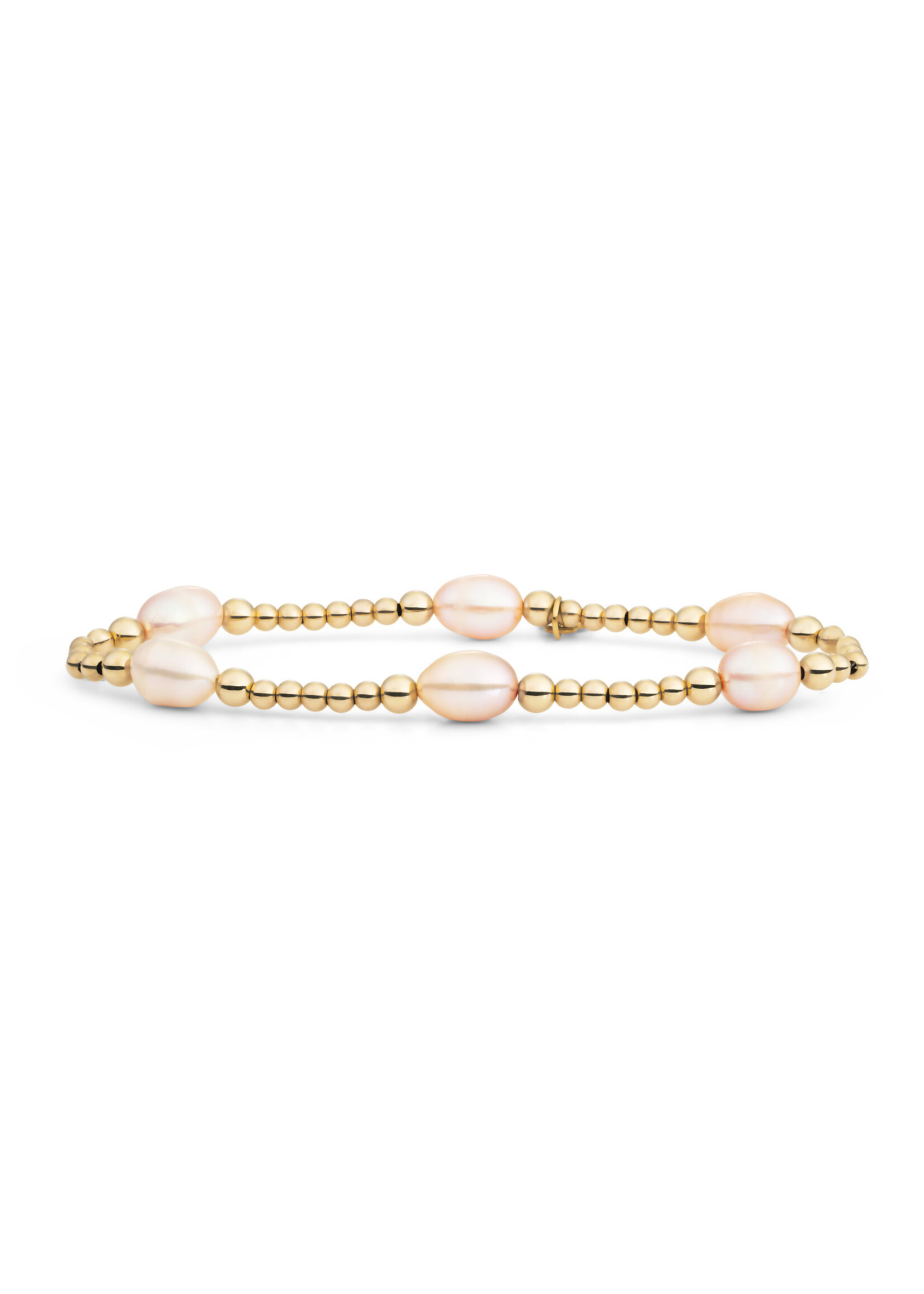 Sparkling Jewels Sparkling Jewels armband Reverse Bold Mix Peach Pearl Goudkleurig