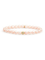 Sparkling Jewels Sparkling Jewels armband Saturn Large Peach Pearl Goudkleurig