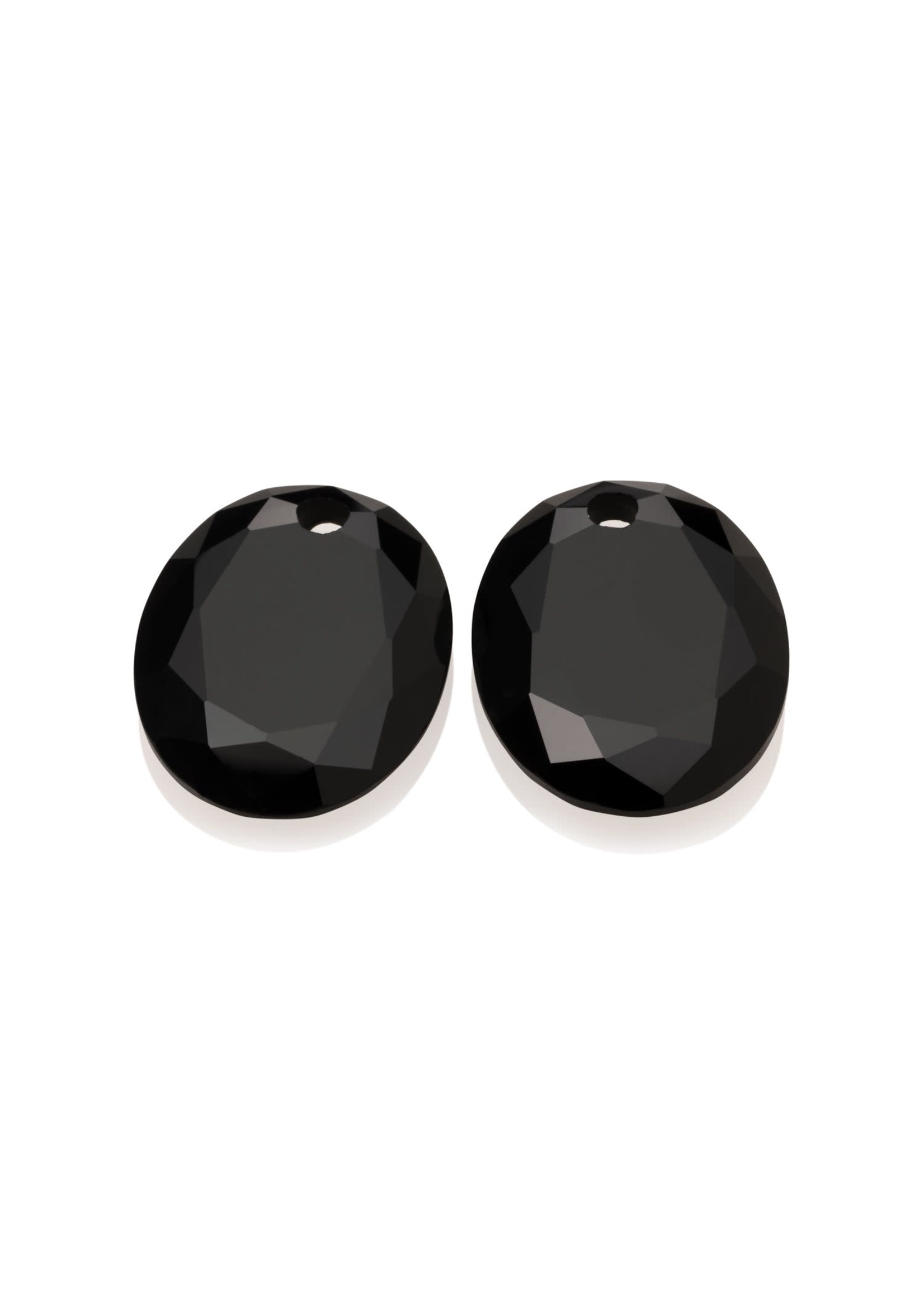 Sparkling Jewels Onyx Large Oval oorbel edelstenen