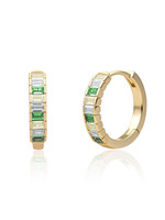 Sparkling Jewels Sparkling Jewels creolen Baguette Green CZ Goudkleurig