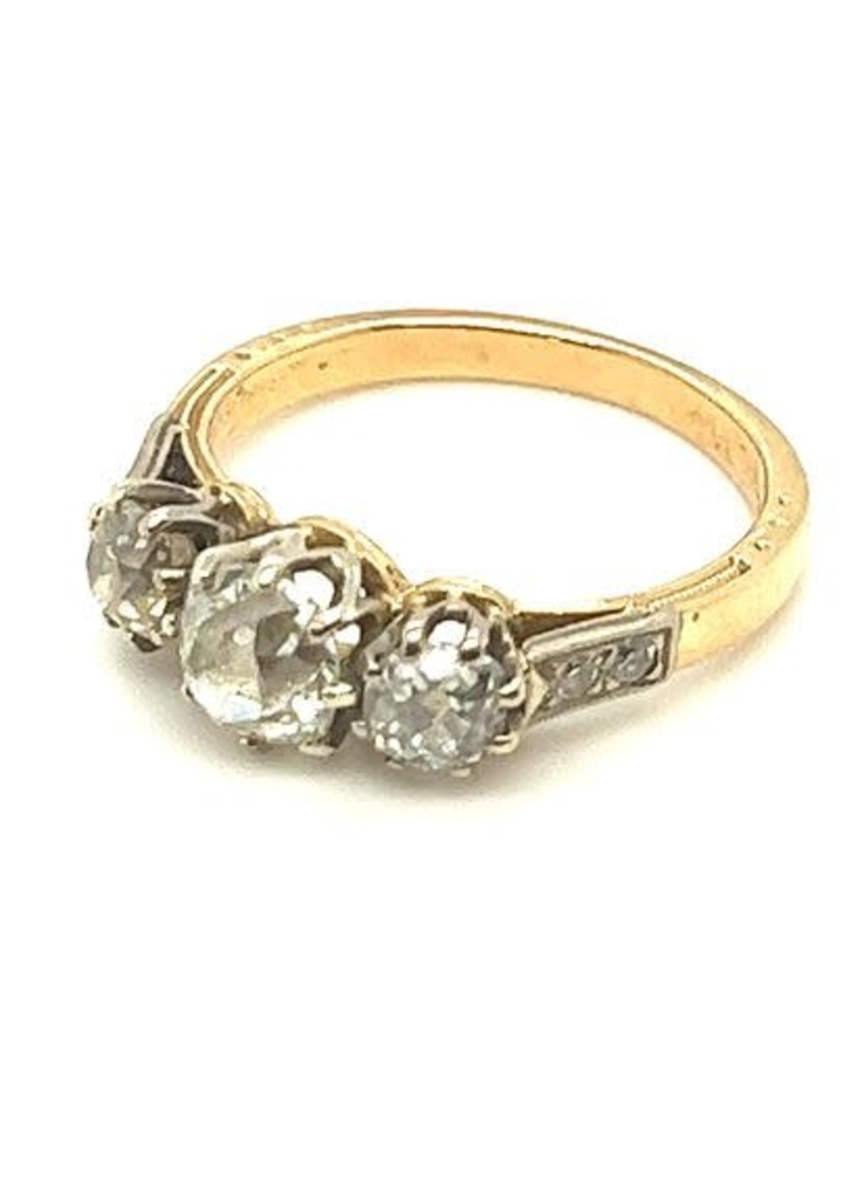 Vintage & Occasion Vintage gouden ring met Old Cut Diamant circa 1 karaat