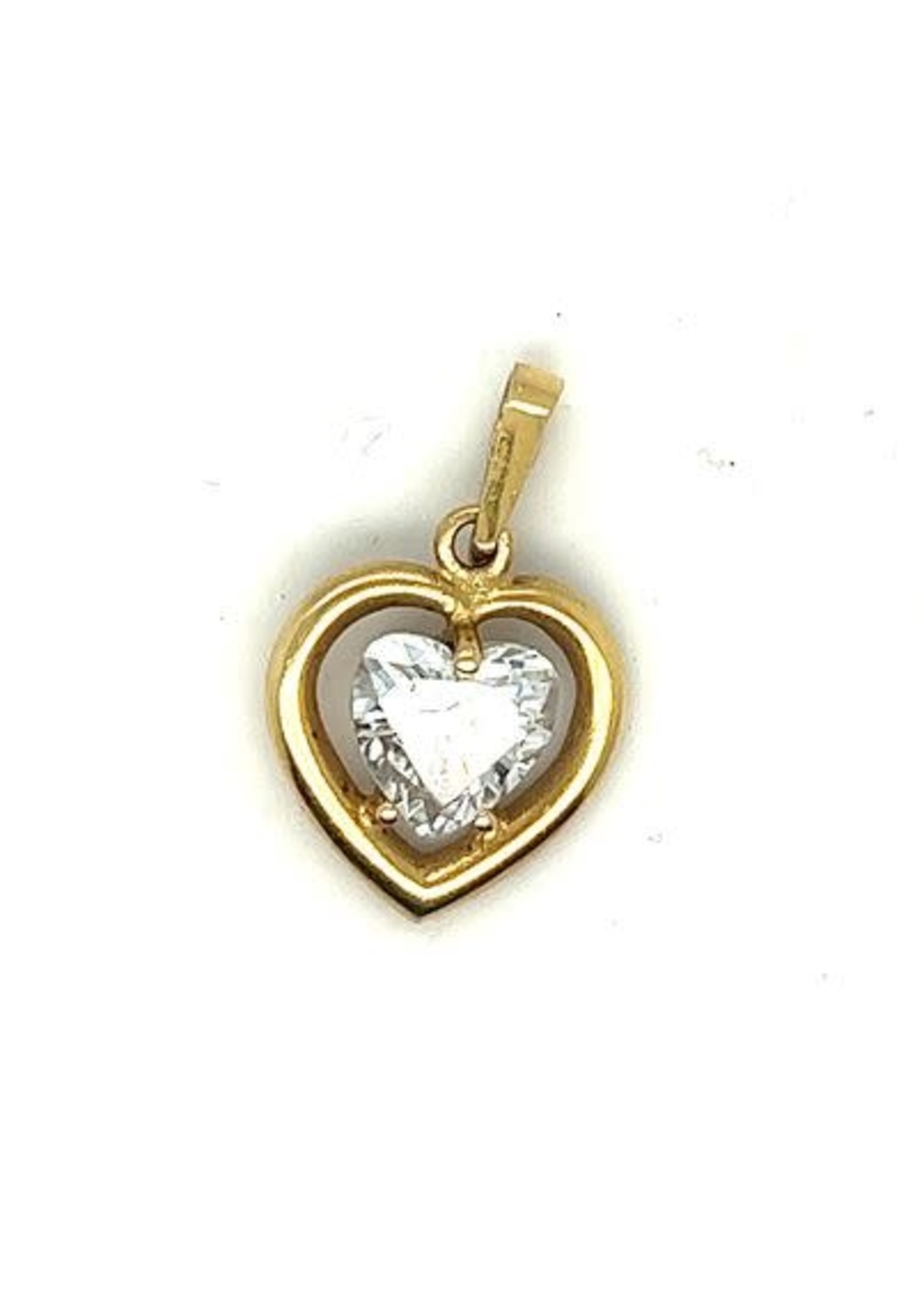 Vintage & Occasion Occasion gouden hanger hart met hartvormige zirkonia