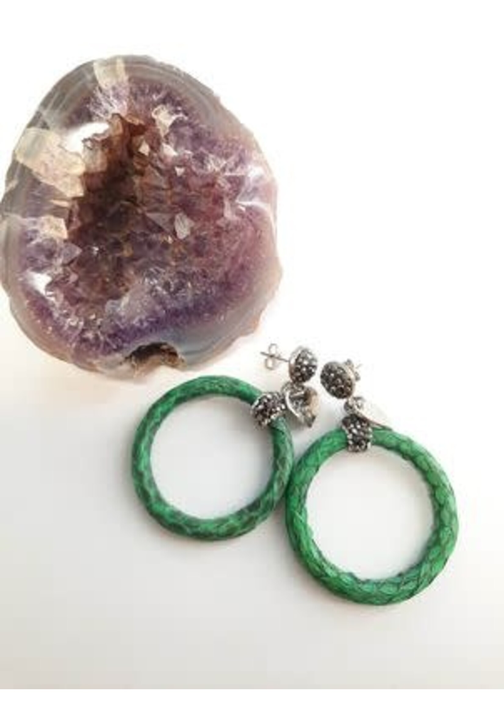 Cataleya jewels Statement oorbellen green round