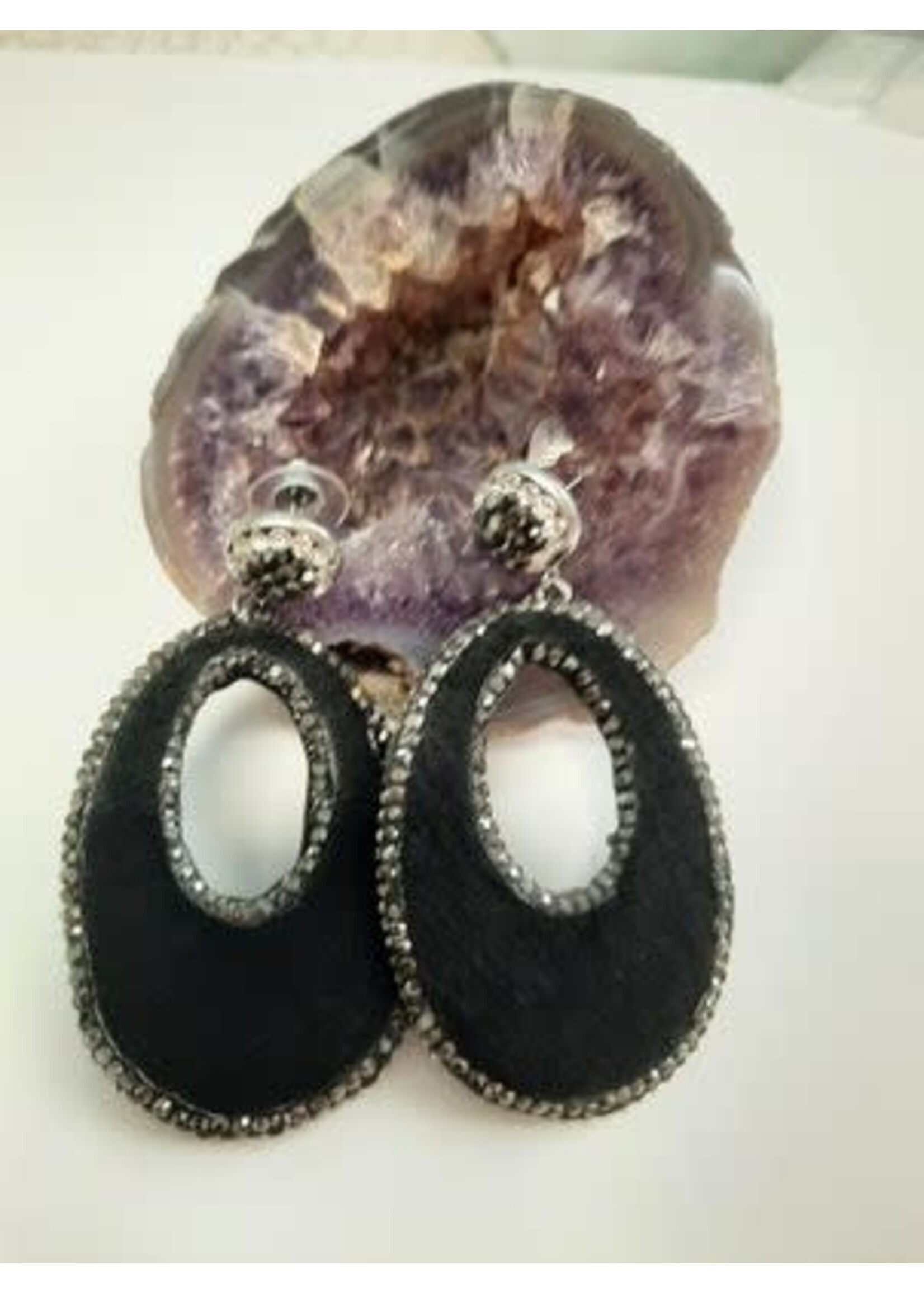 Cataleya jewels Statement oorbellen oval black