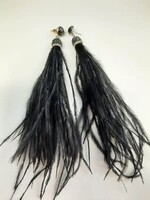 Cataleya jewels Statement oorbellen lang black feather