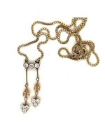 Vintage & Occasion Vintage / antiek  gouden choker met diamant circa 0.30ct - lengte 42cm