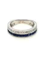 Vintage & Occasion Occasion rij ring met blauwe saffier