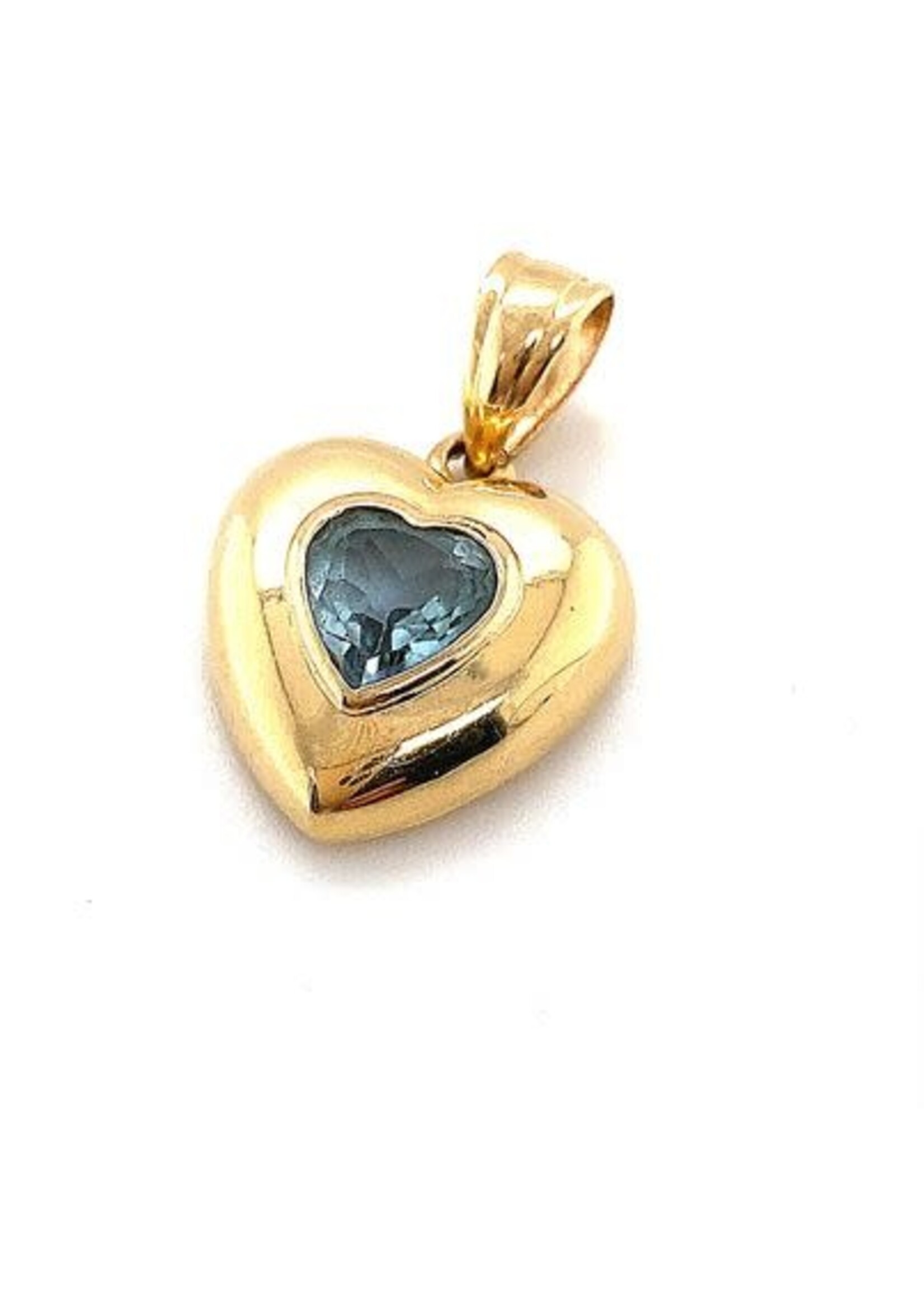 Vintage & Occasion Occasion gouden hart hanger met hartvormige topaas edelsteen