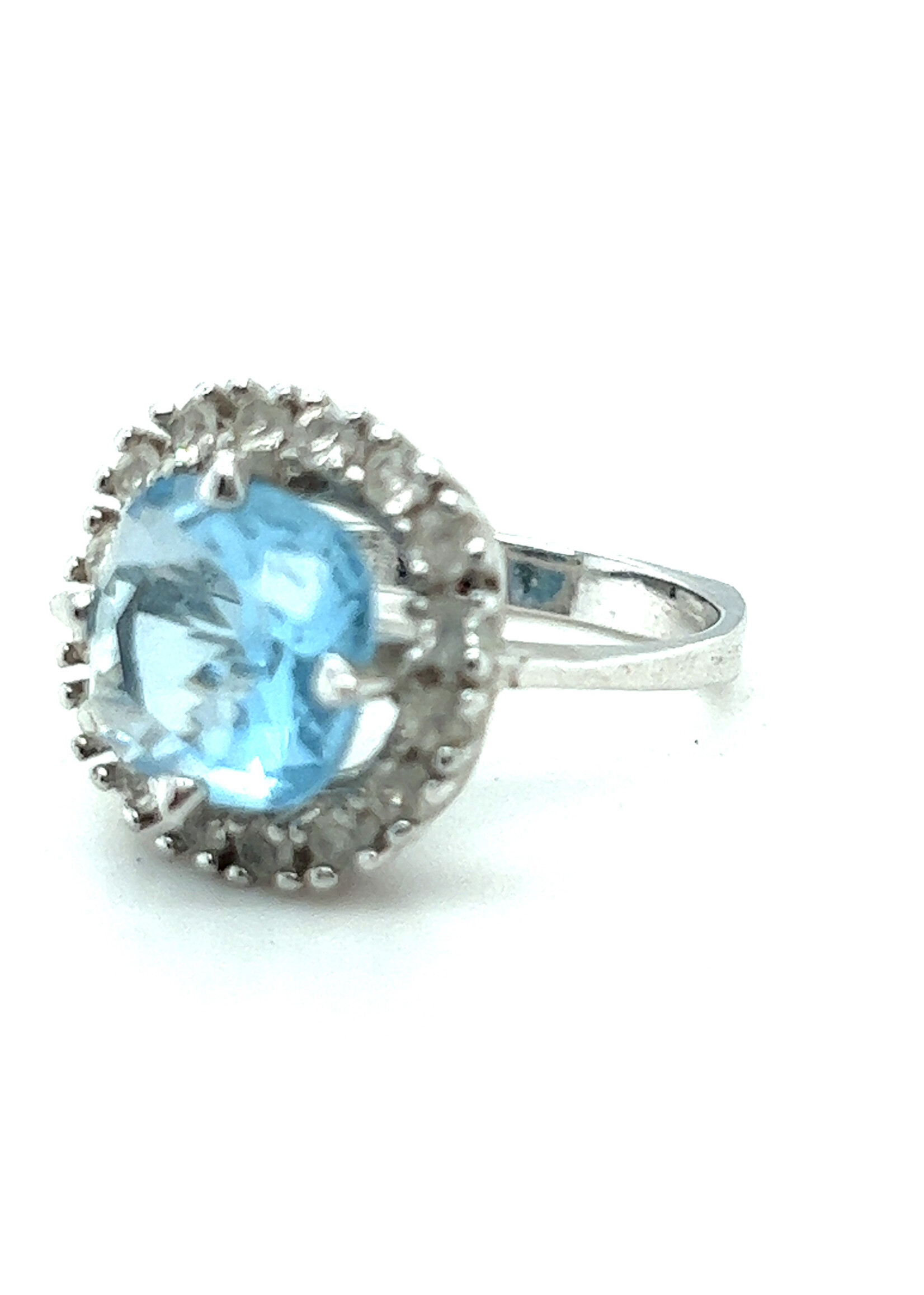 Vintage & Occasion Zilveren ring blauwe steen