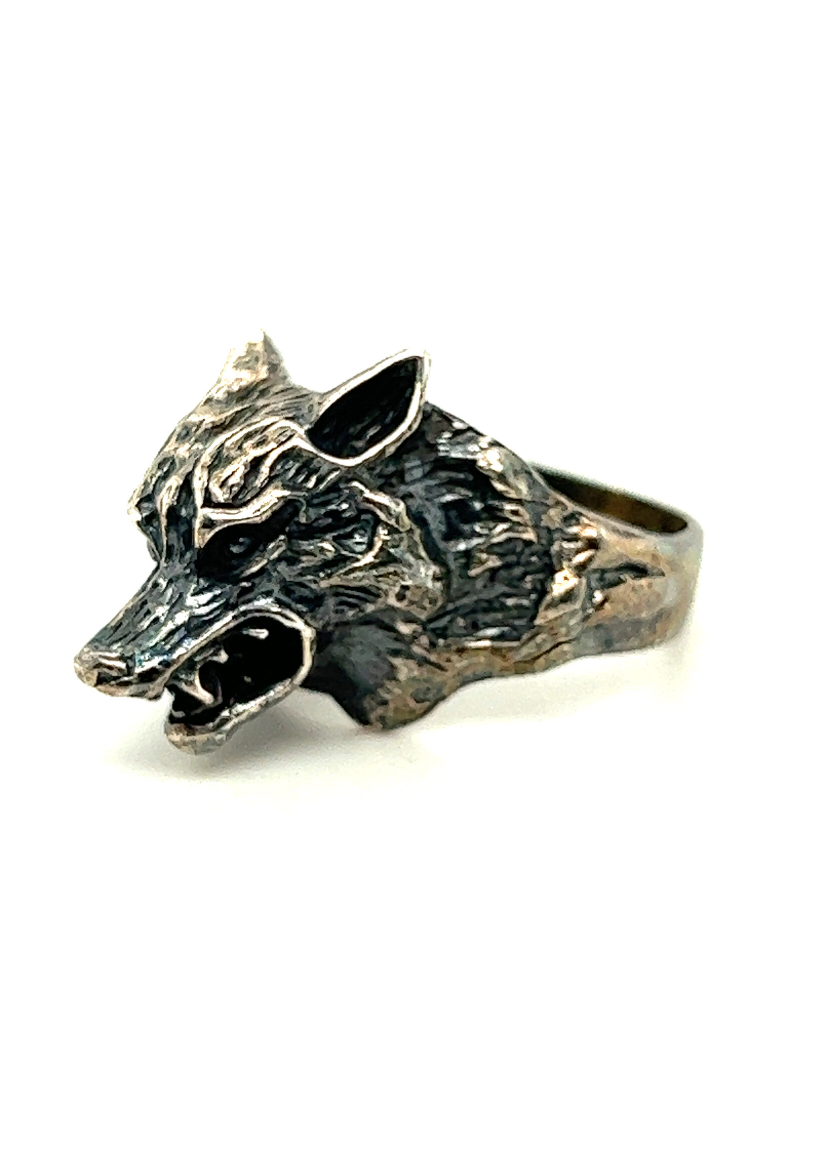 Vintage & Occasion zilveren ring wolf