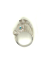 Vintage & Occasion zilveren ring zebra met turkoois