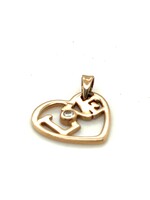 Vintage & Occasion Roze gouden bedel love 14k