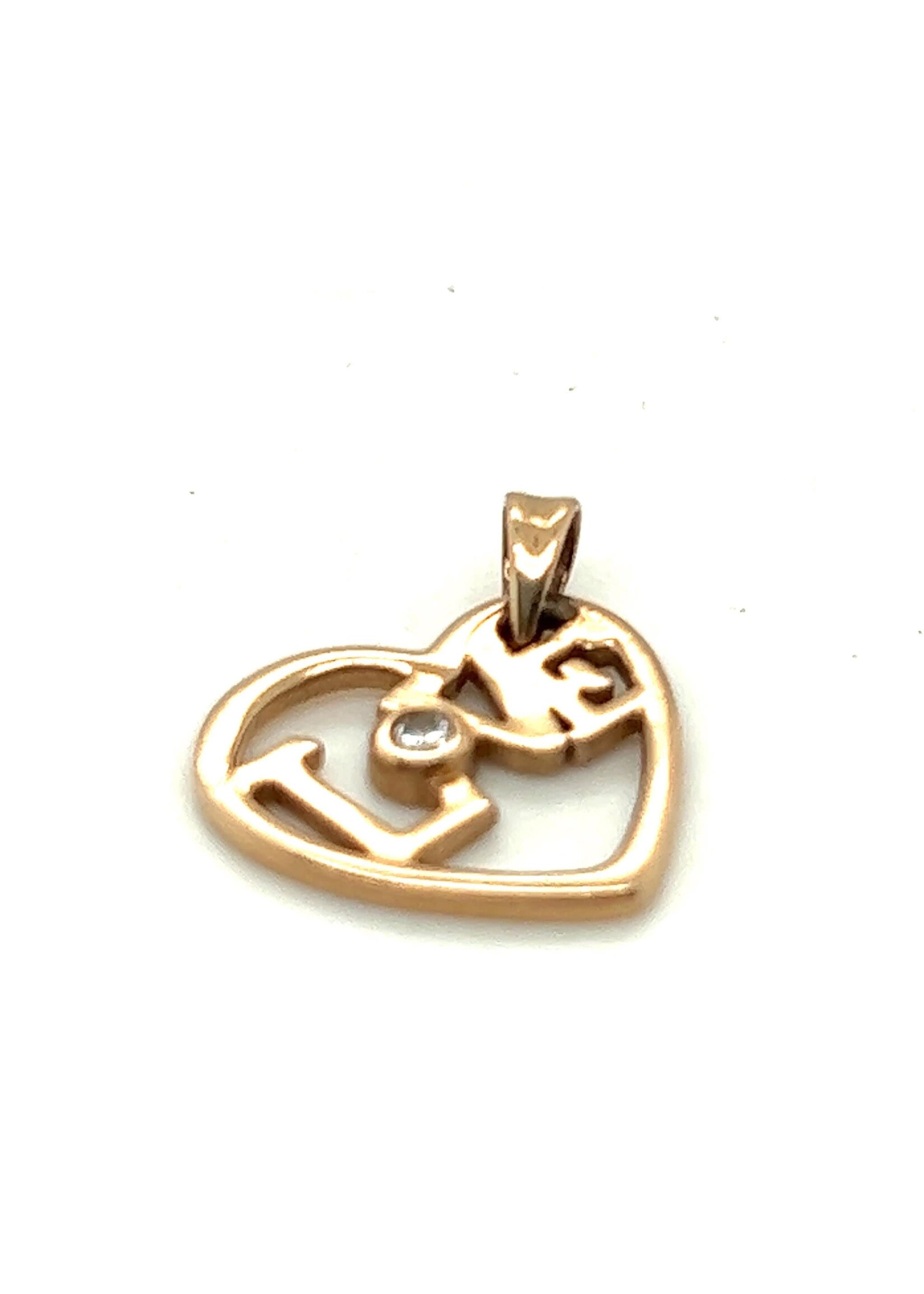 Vintage & Occasion Roze gouden bedel love 14k