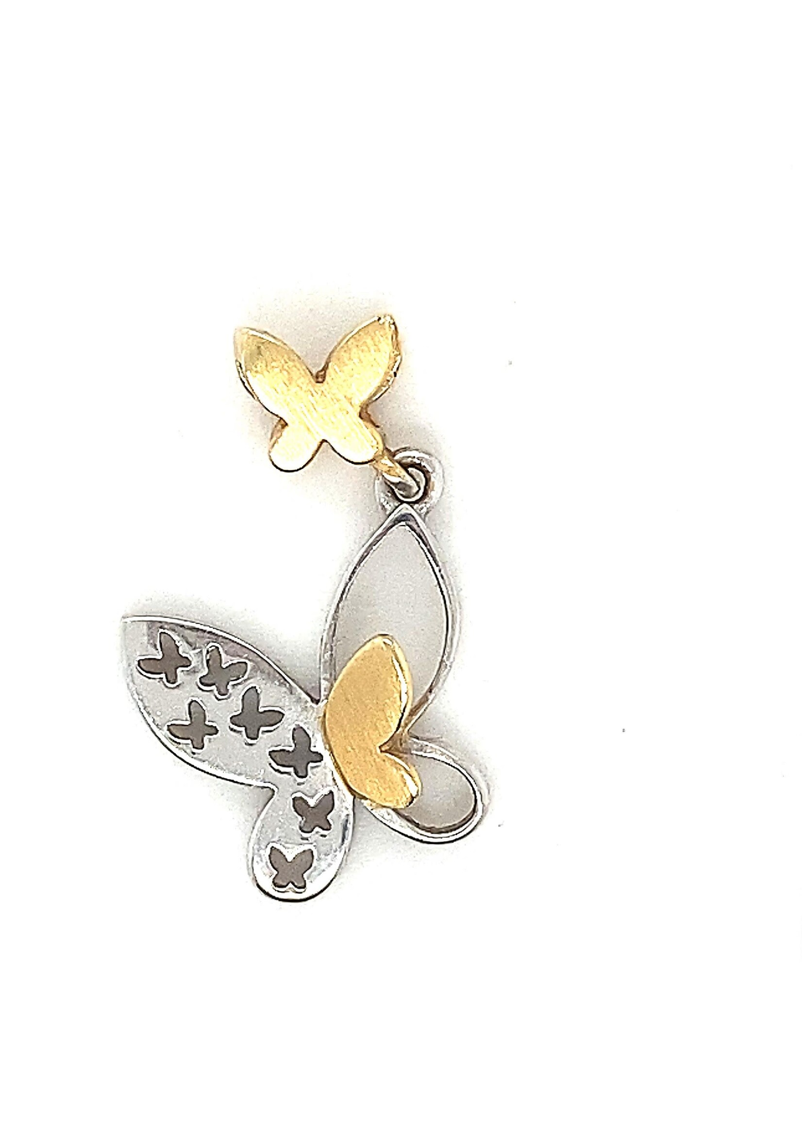 Vintage & Occasion bicolor gouden vlinder hanger