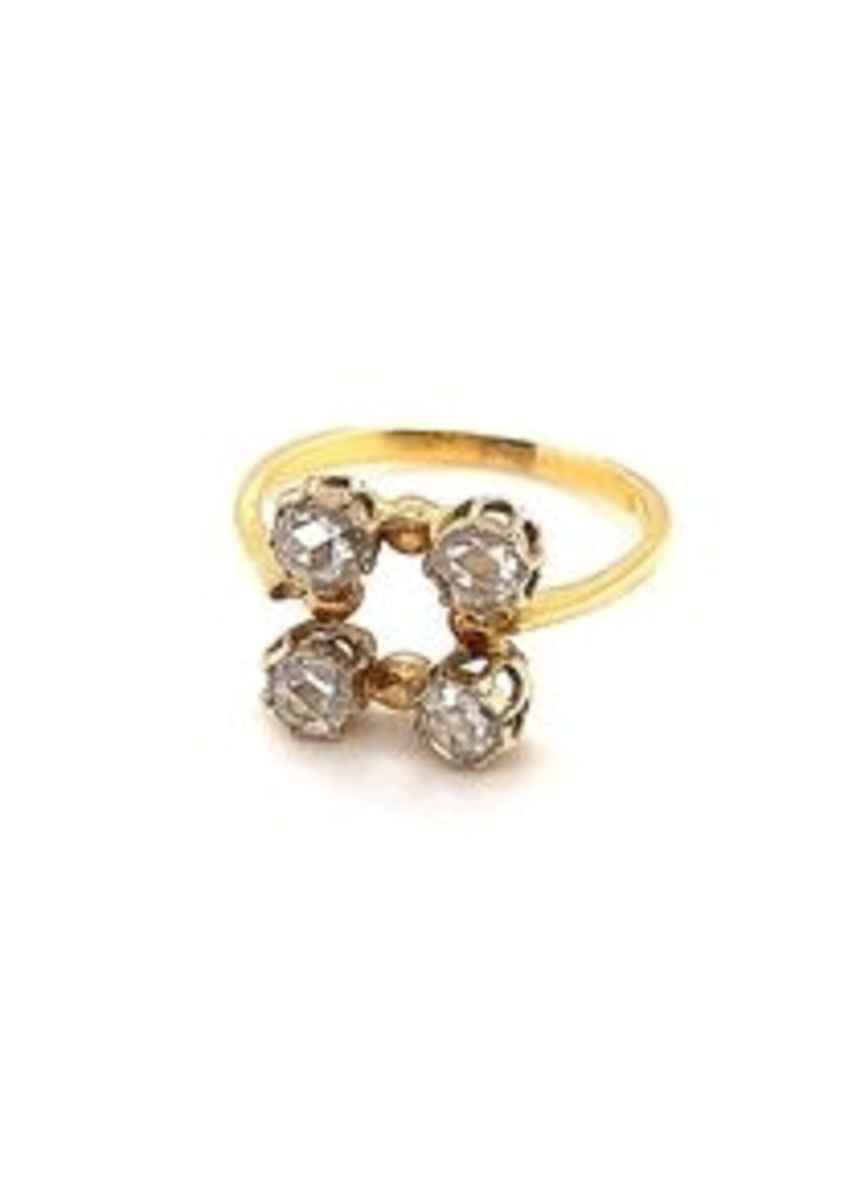 Vintage & Occasion geelgouden ring roos diamant