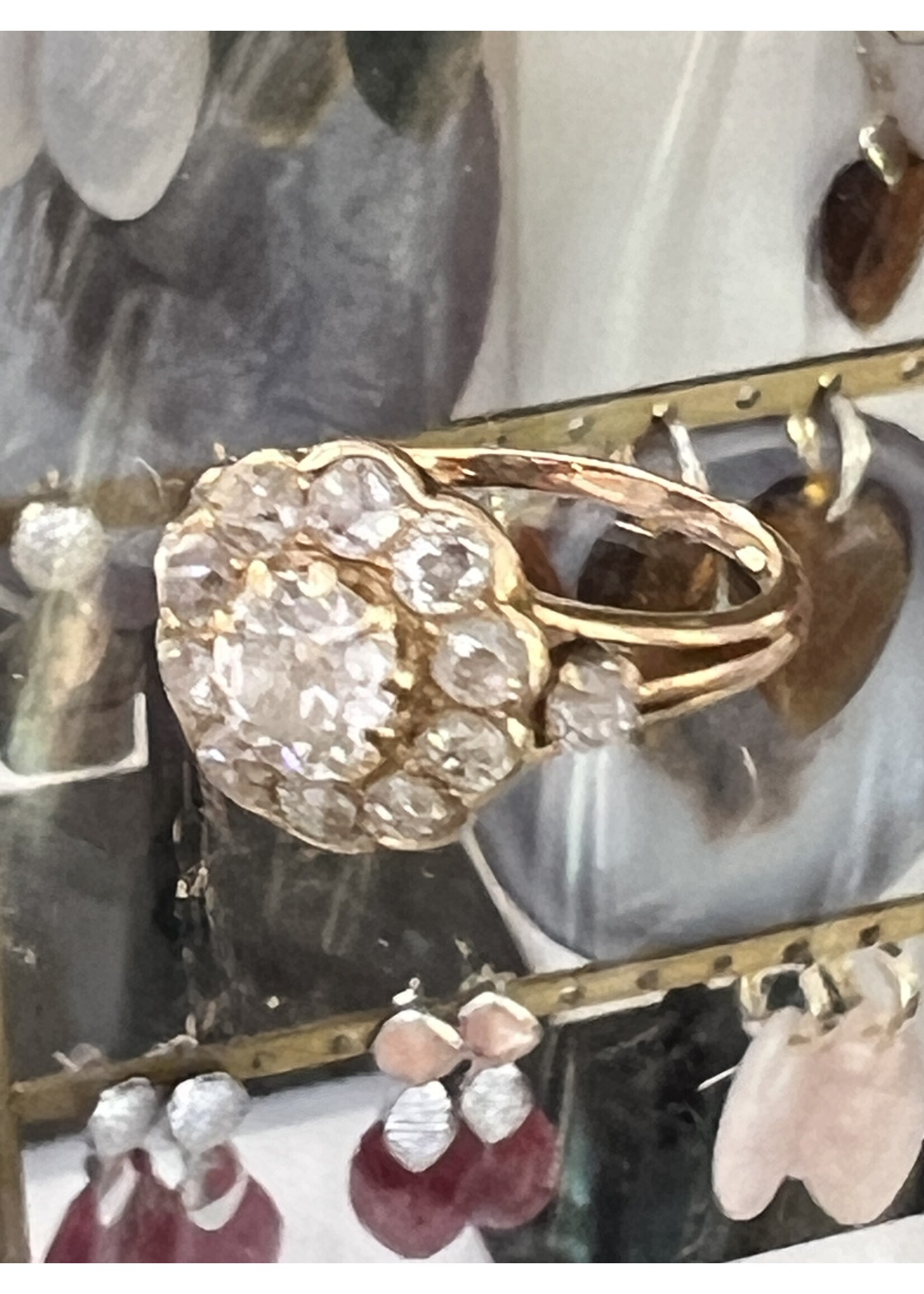 Vintage & Occasion Geelgouden diamanten ring