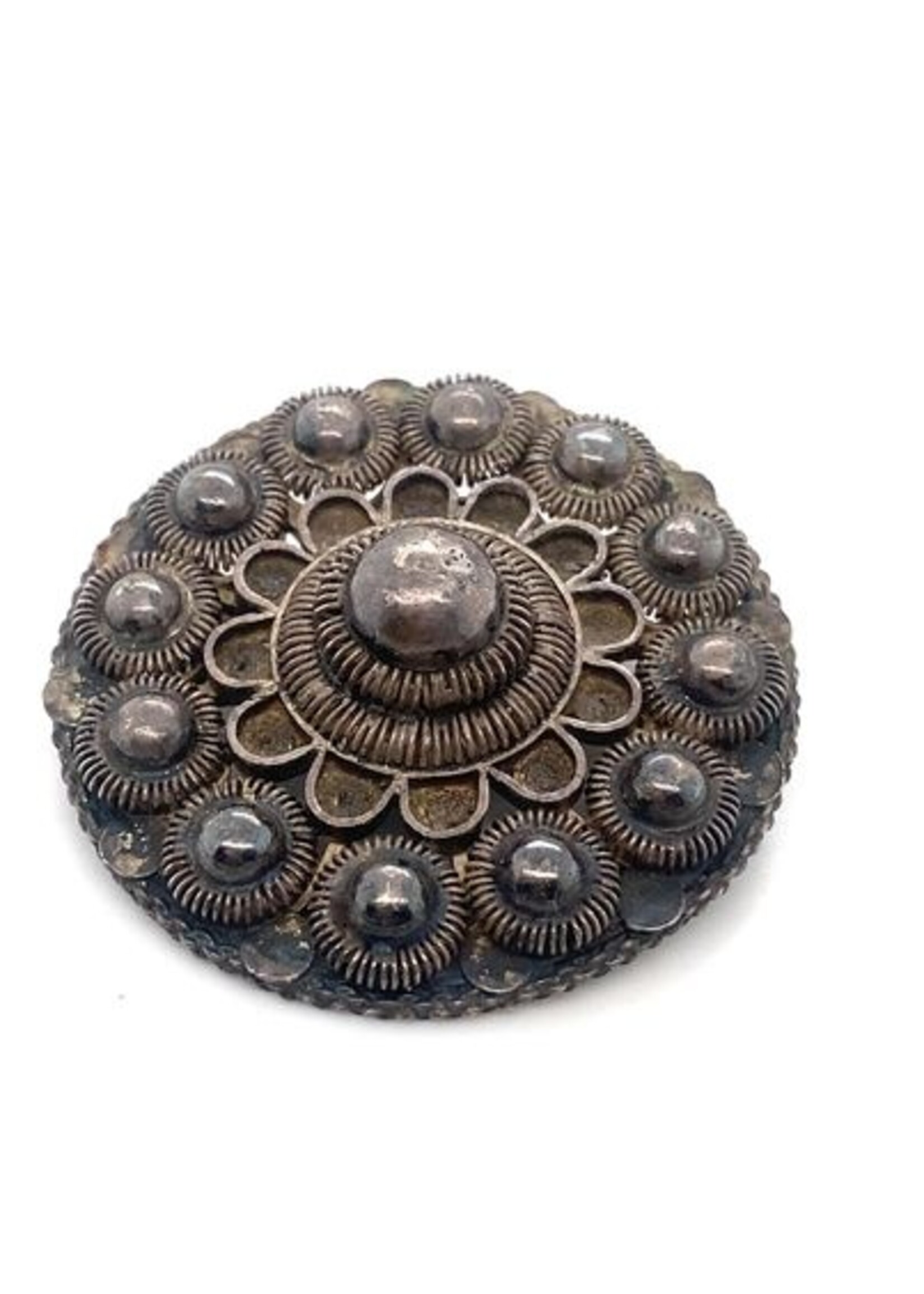 Vintage & Occasion Occasion zilveren Zeeuwse knoop broche groot