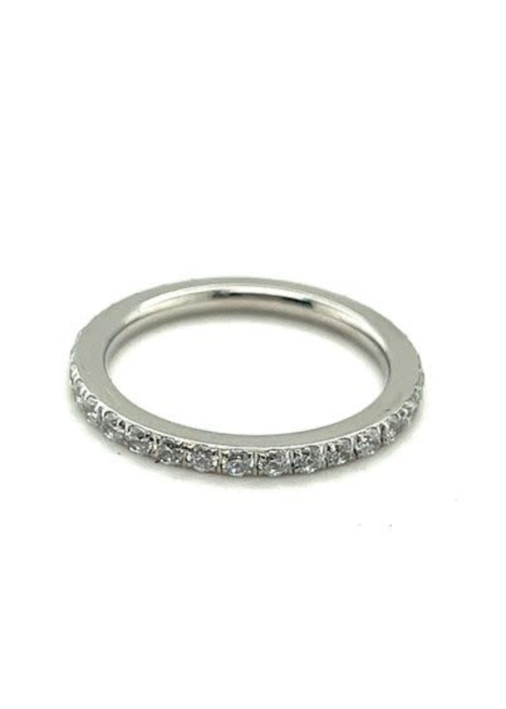 Vintage & Occasion Stainless steel ring met rondom zirkonia maat 17