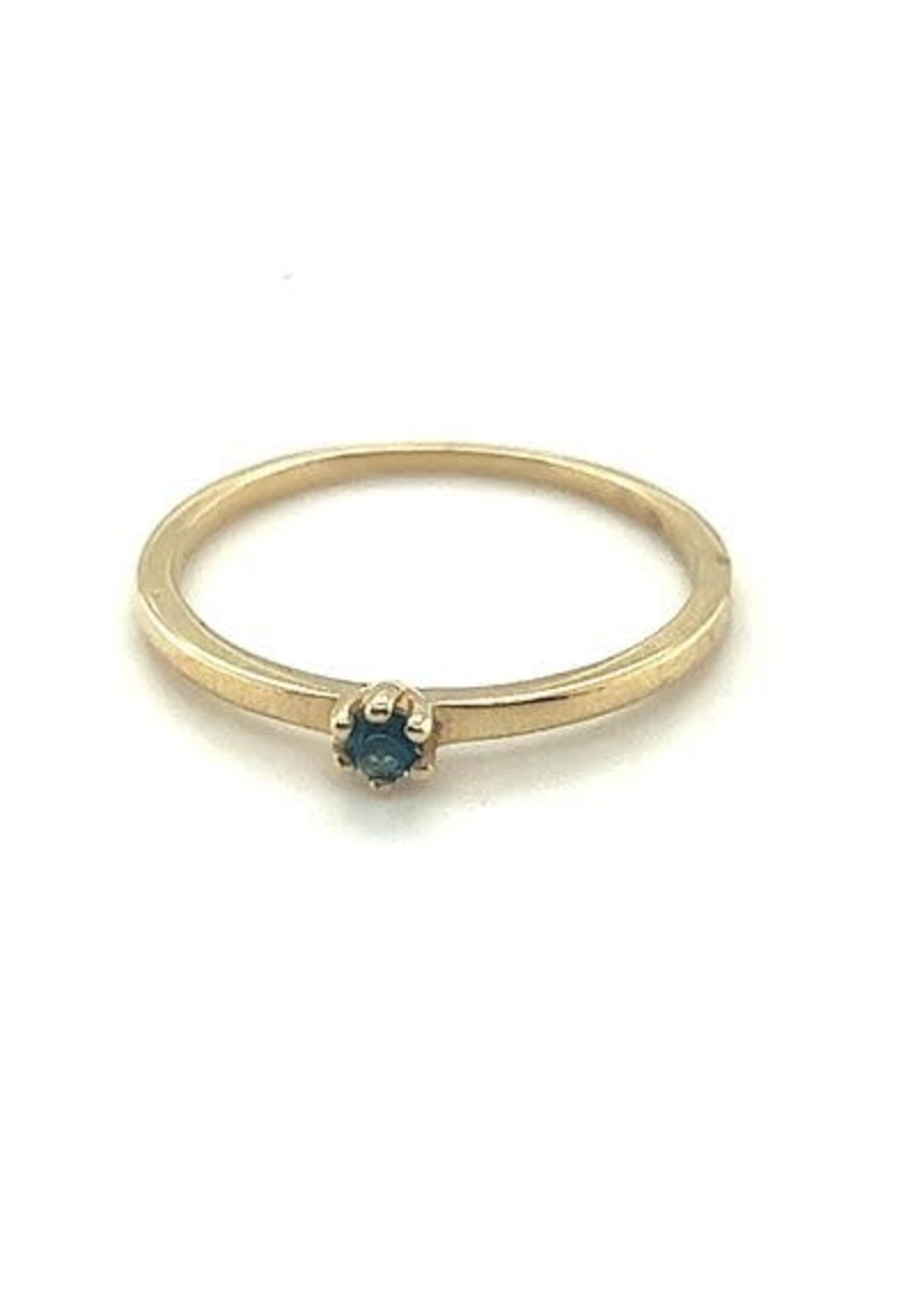 Vintage & Occasion Occasion gouden fijne ring met blauwe saffier