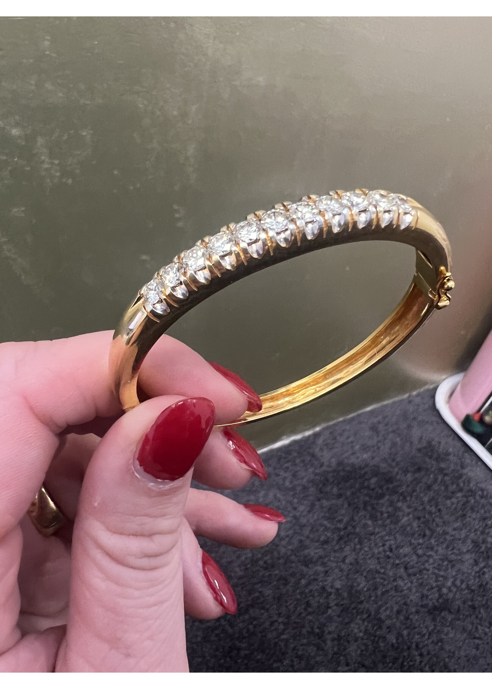 Vintage & Occasion Vintage 18k gouden bangle met 2,5 karaat diamant