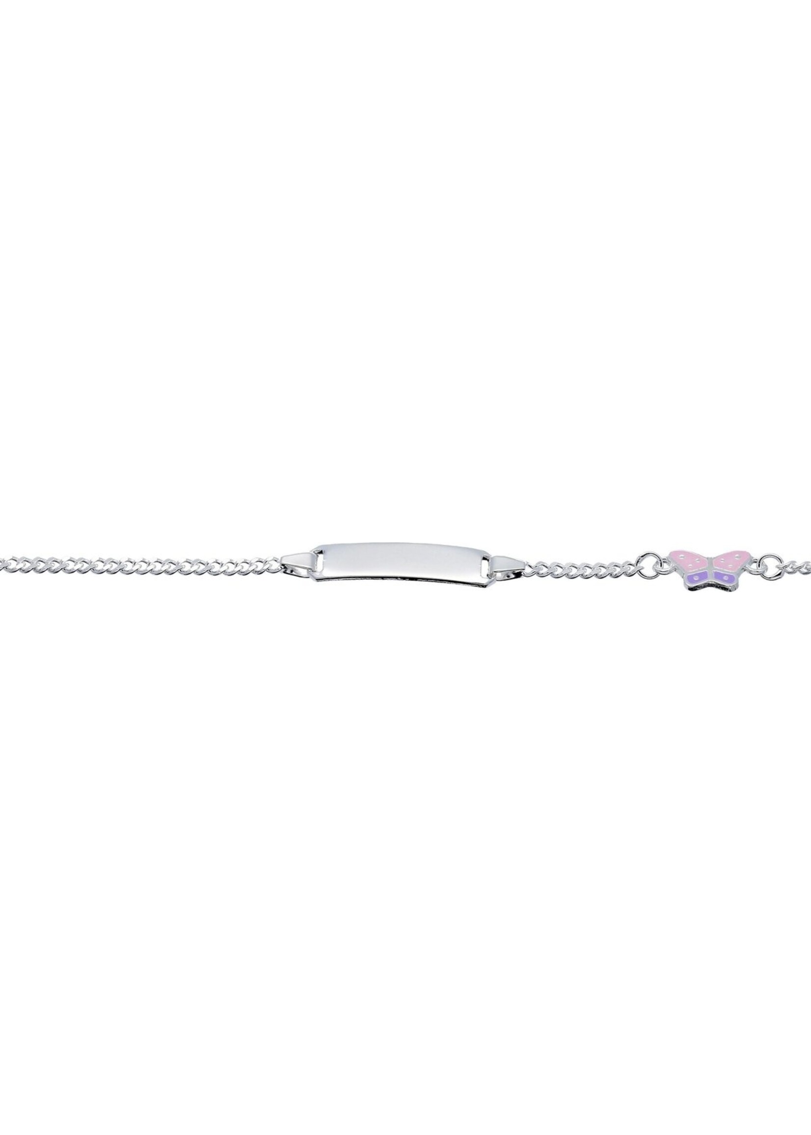 Lilly kindersieraden Armband Zilver vlinder graveerplaat 15cm