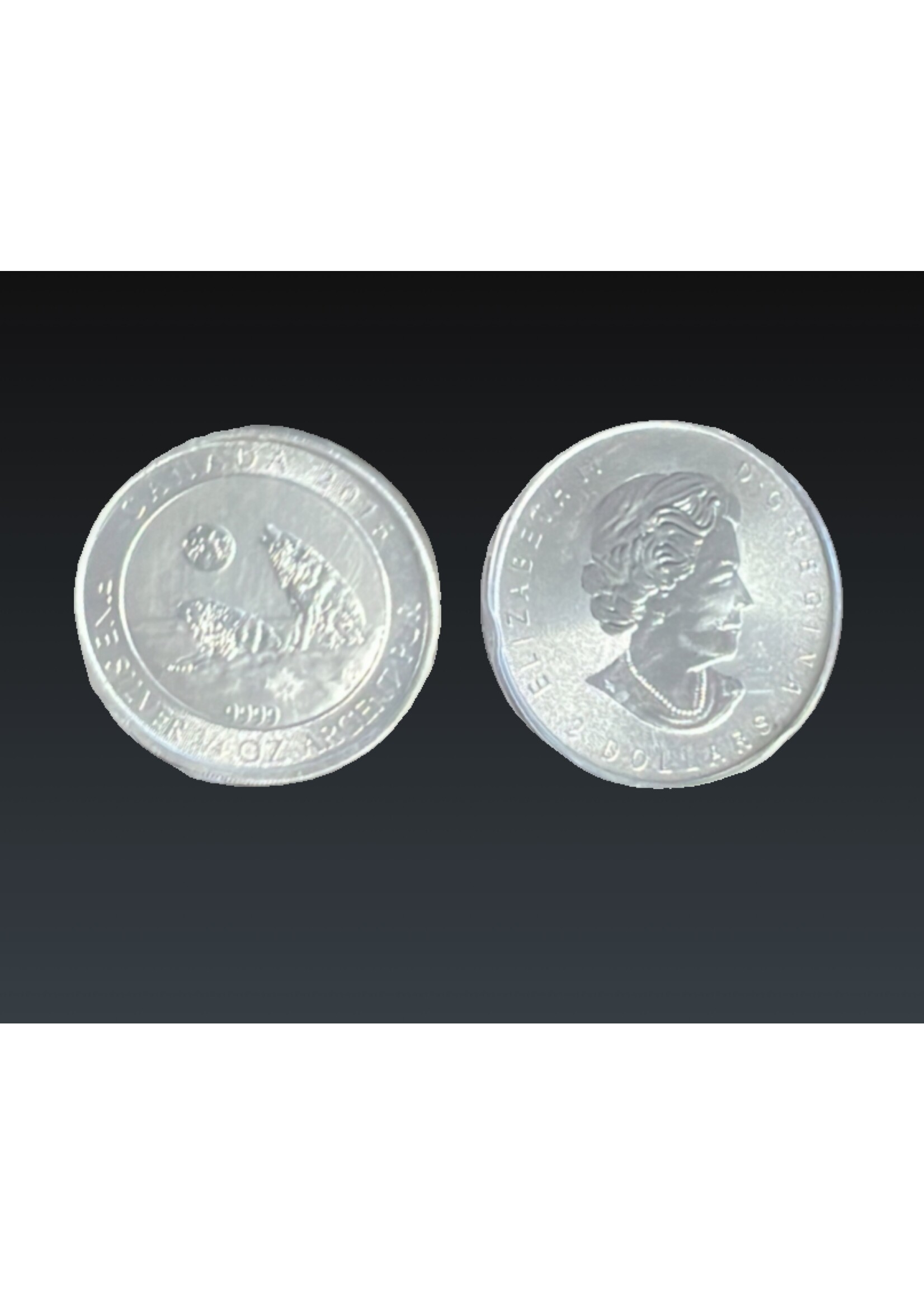 Vintage & Occasion Canada 2 dollars, grey wolf - howling wolves 2016