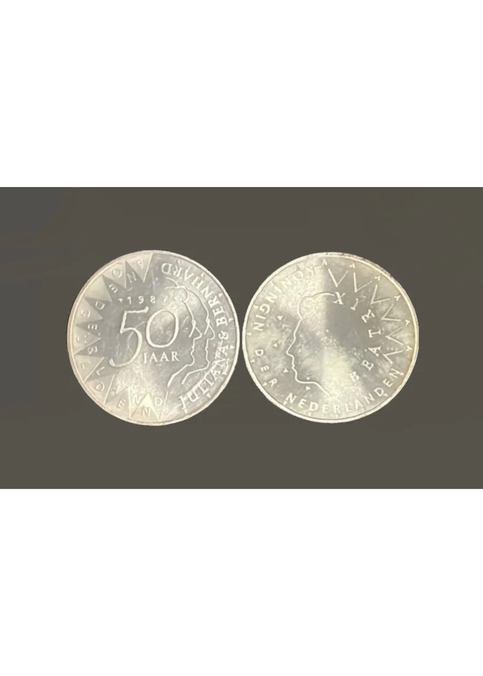 henk coins Netherlands 50 gulden , 50th anniversary - wedding of Queen Juliana and Prince Bernard 1987