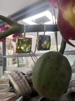 Cataleya jewels oorbellen met groene steen