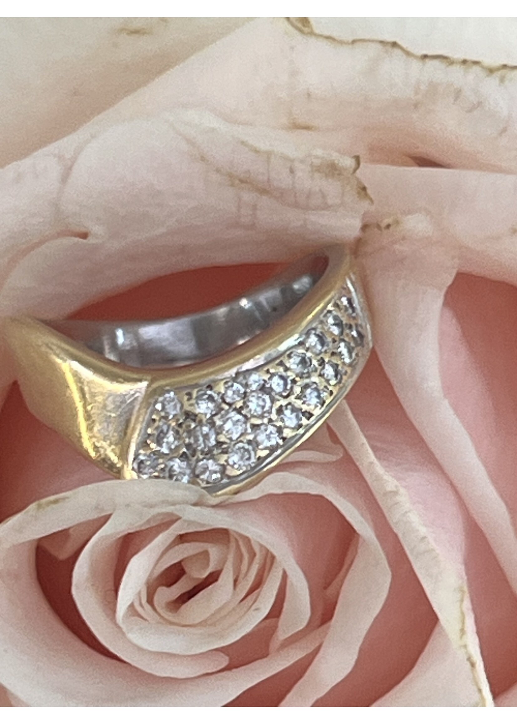 Vintage & Occasion Geelgouden ring met briljant