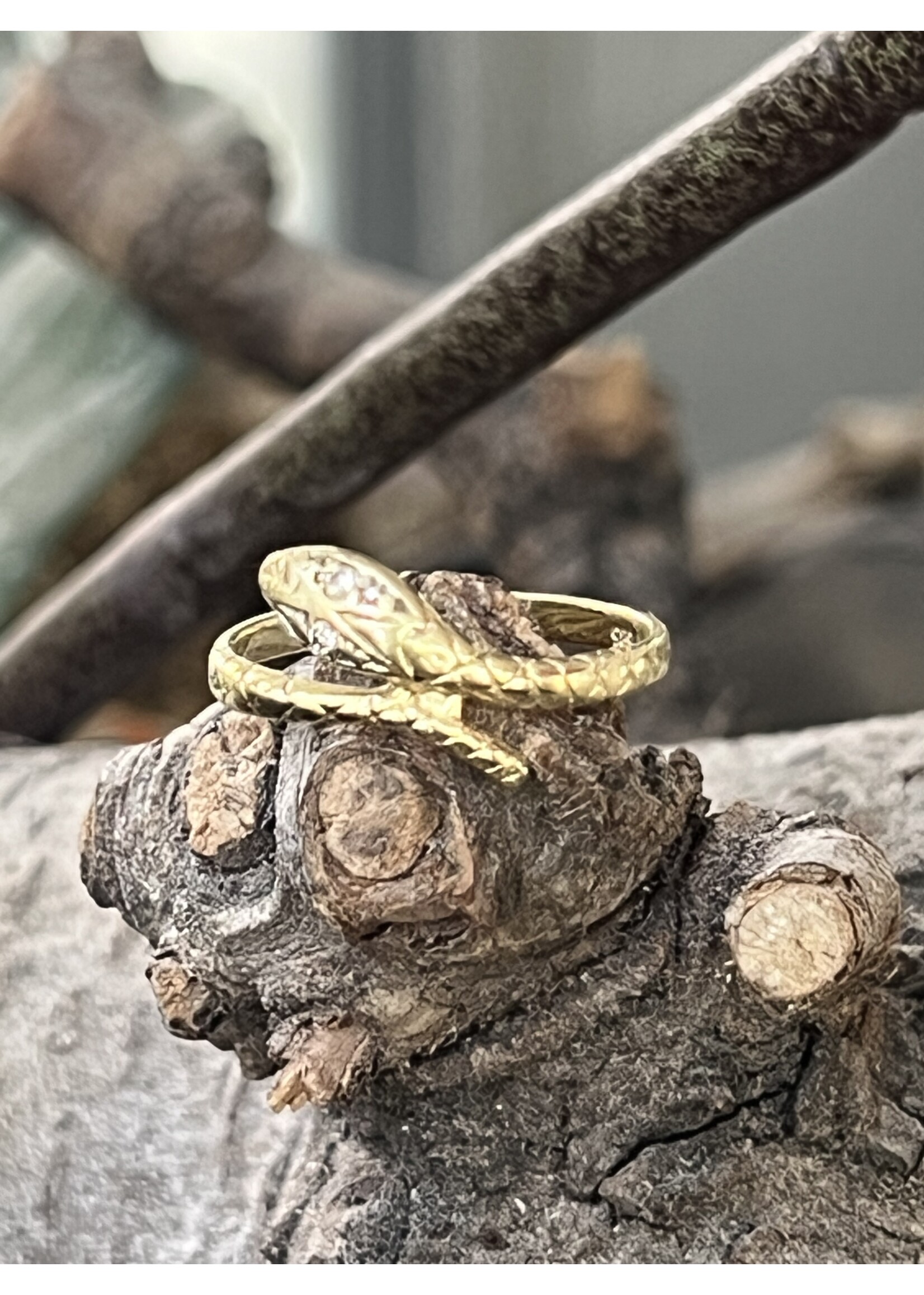 Vintage & Occasion Vintage gouden slangen ring