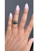 Vintage & Occasion zilveren ring met koper en stersaffier