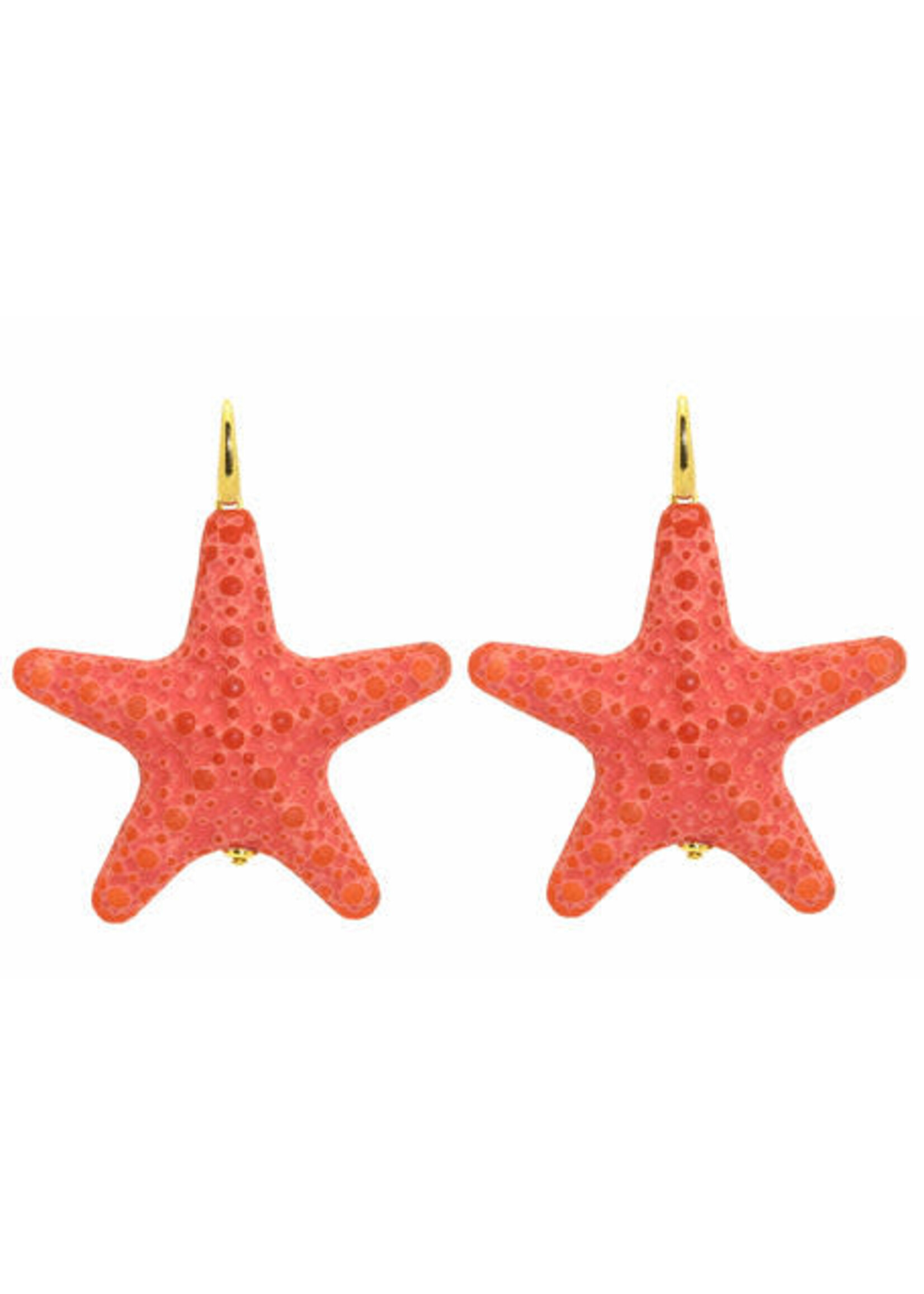 miccys Red Coral Large Starfishes | Resin Oorbellen