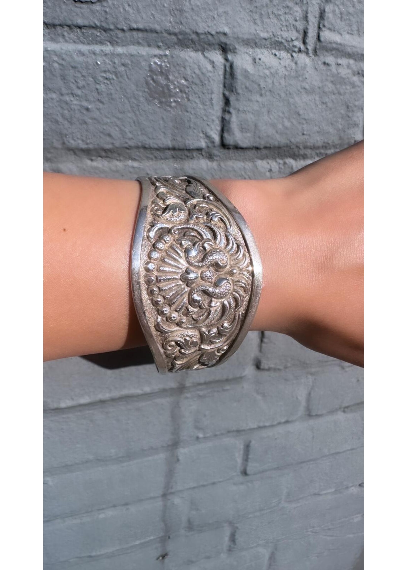 Vintage & Occasion Vintage zilveren armband met pauwen