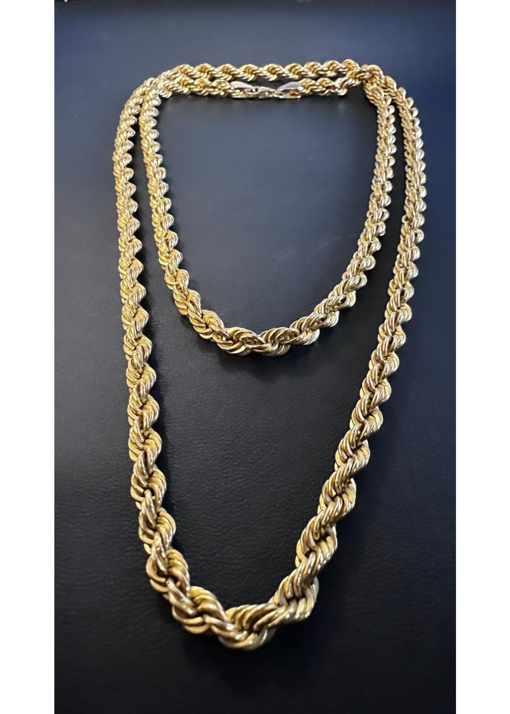 Vintage & Occasion Geelgouden koord ketting /rope lengte 65 cm