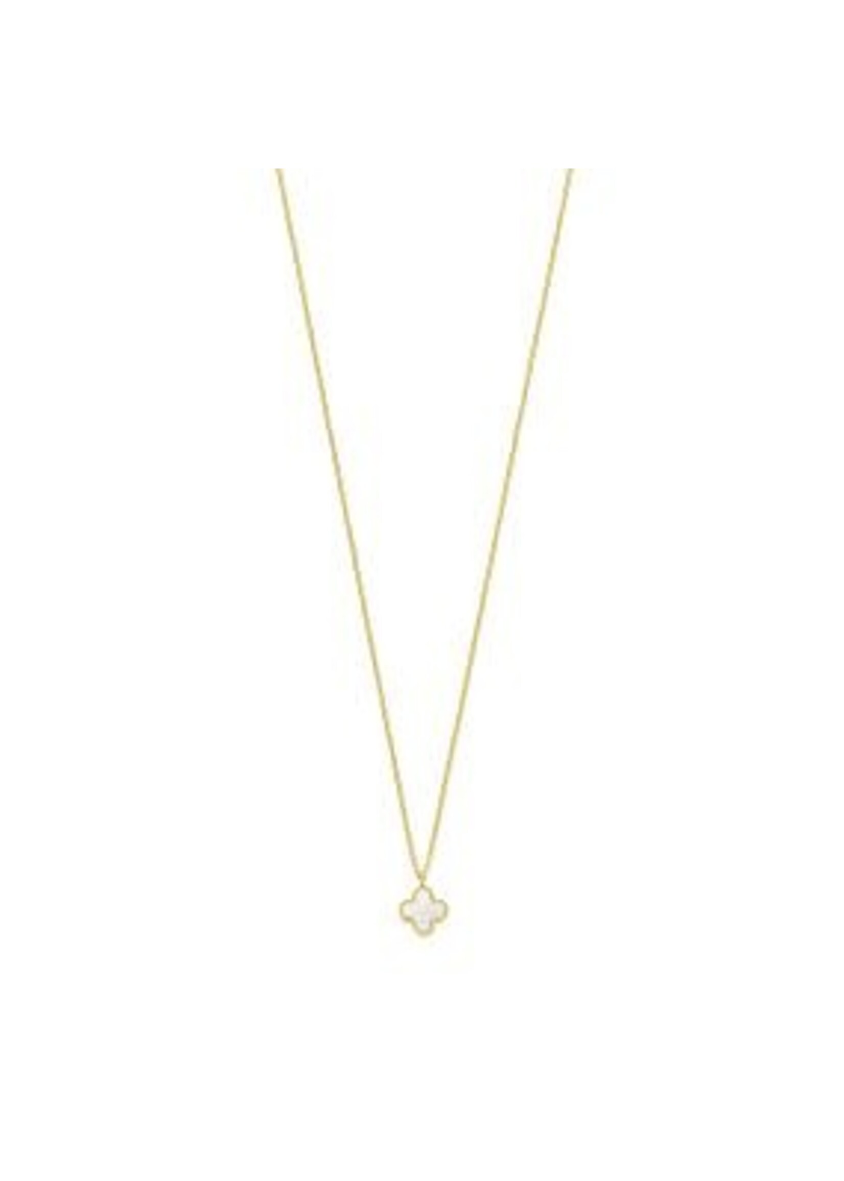 Cataleya jewels Gouden collier klavertje 4 parelmoer 41 - 43 - 45 cm