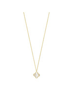 Cataleya jewels Gouden collier klavertje 4 parelmoer 41 - 43 - 45 cm