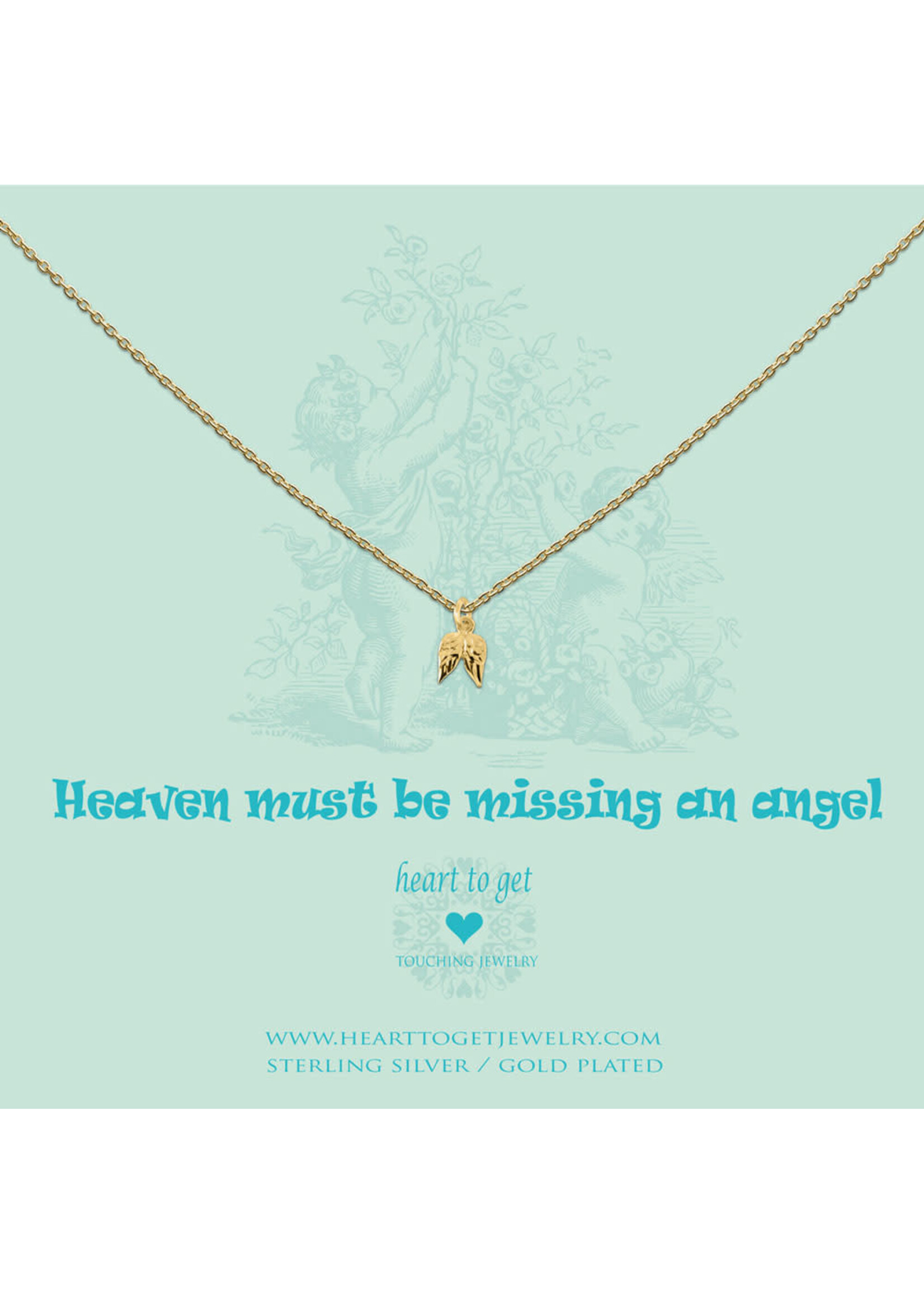 Heart to get Heart to get - collier angel wings gold plated, “Heaven must be missing an angel”