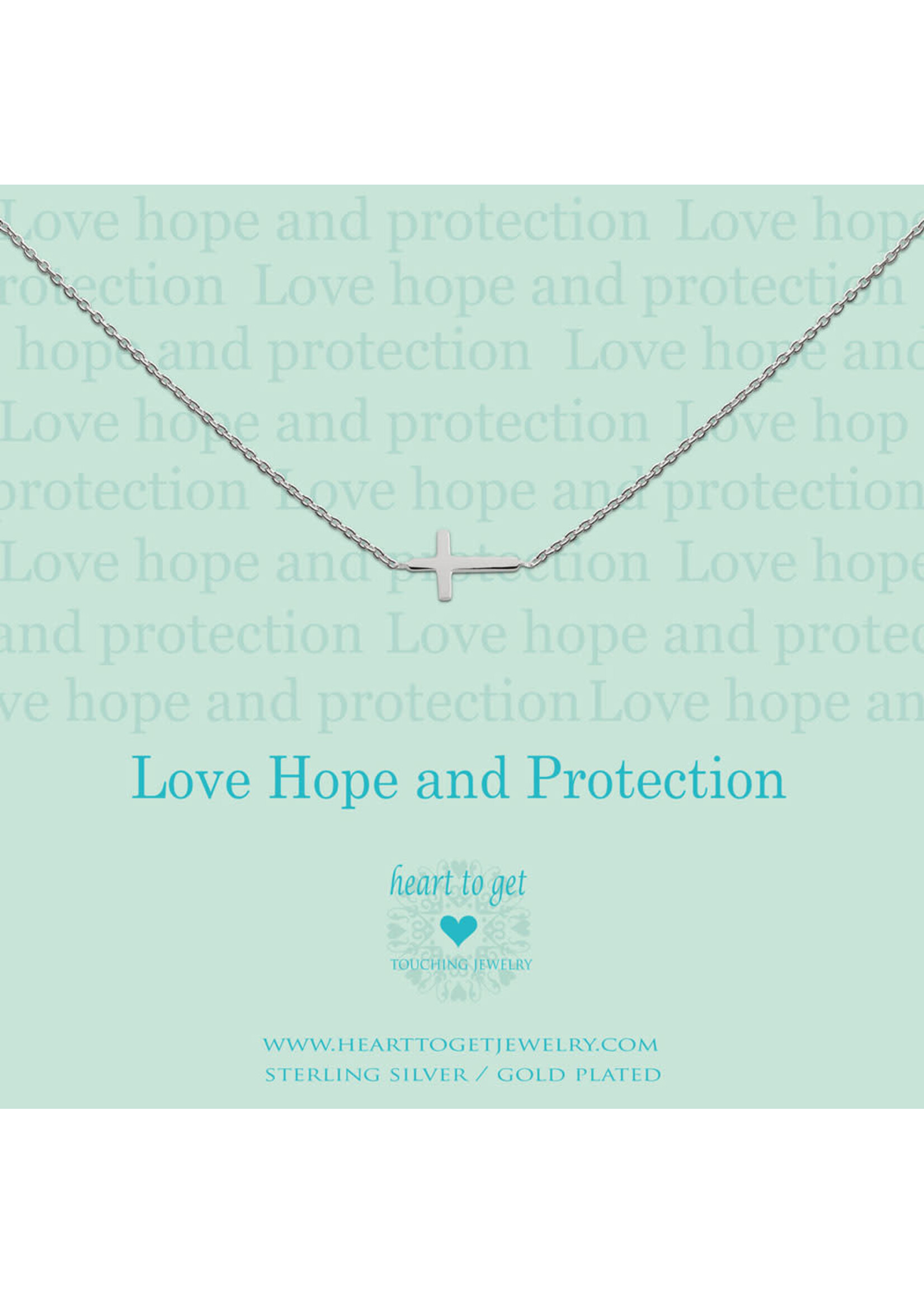 Heart to get Heart to get - collier cross, “Love, hope and protection”